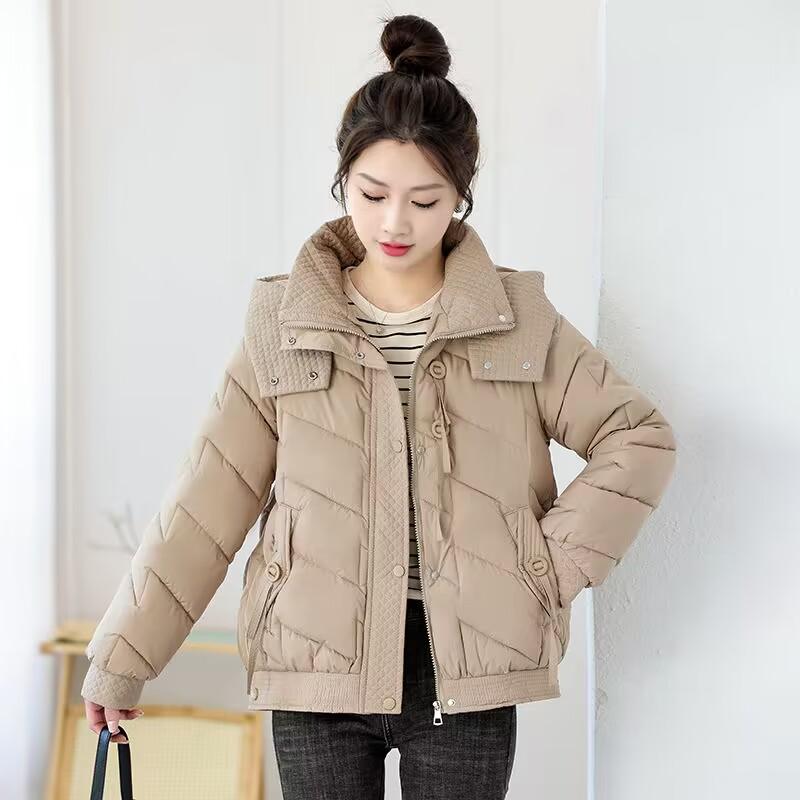 

Женские модели с вышивкой на осень и зиму, утепленные, больших размеров, с подкладкой, короткие, с капюшоном, на молнии, свободные, теплые, удобные, повседневные, верхняя одежда XXS