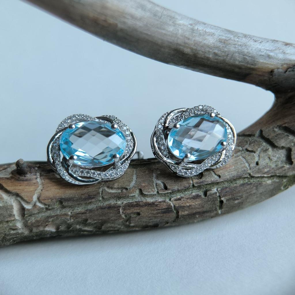 Серебряные серьги с натуральным топазом 13.403ct (2188209)