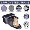 Airline Approved Cat Carrier Bag Soft Side Pet Travel 5 Sides Open Doors 3 Sides Expandable Foldable Dog Carrier with Fleece Pad