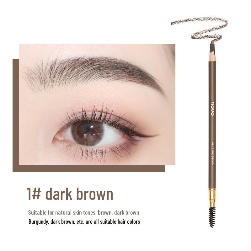 NOVO Natural Sculpting Eyebrow Pencil: Easy Color, 3D Mist, Double-Ended for Root-by-Root Precision.