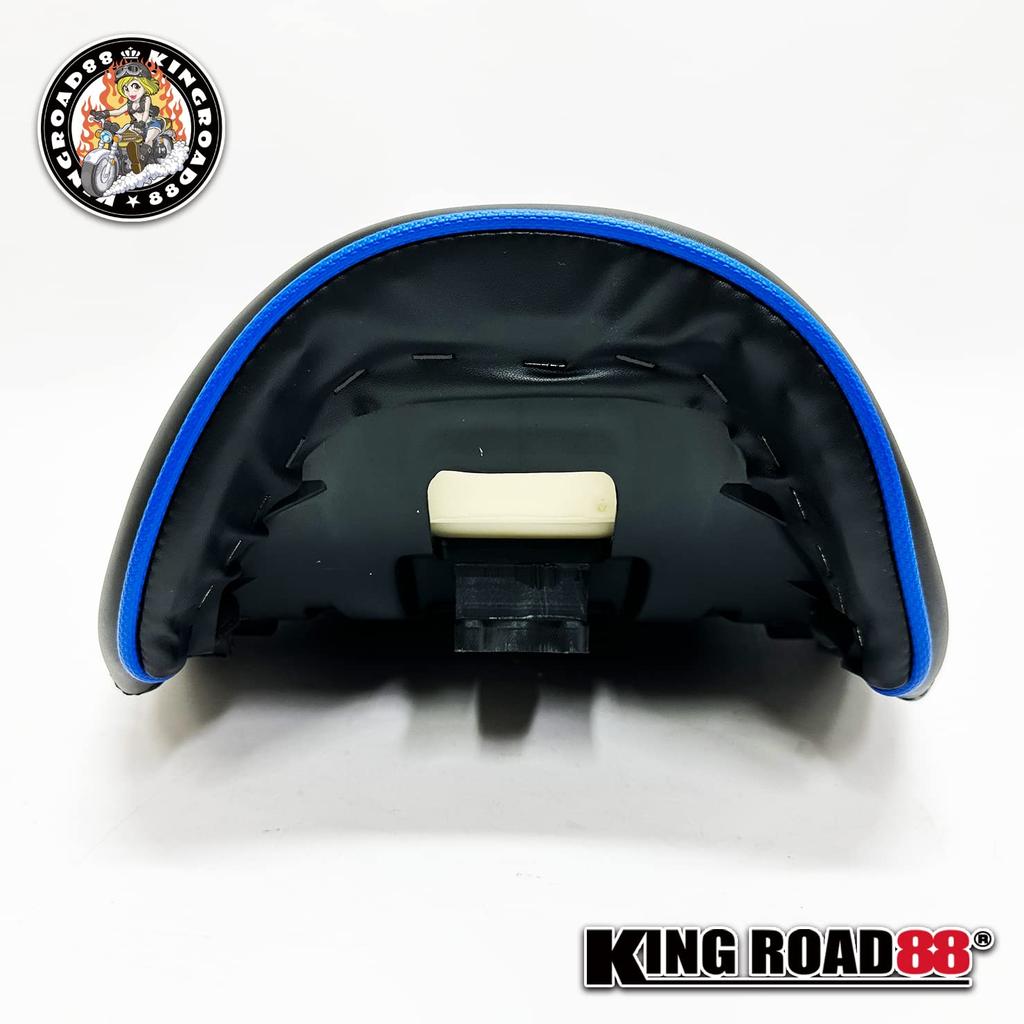 King Road 88 II Tuck Roll Blue Kawasaki/Barrios type/ZR250B seat/Anko cut/Synthetic leather/Sheet/Piping