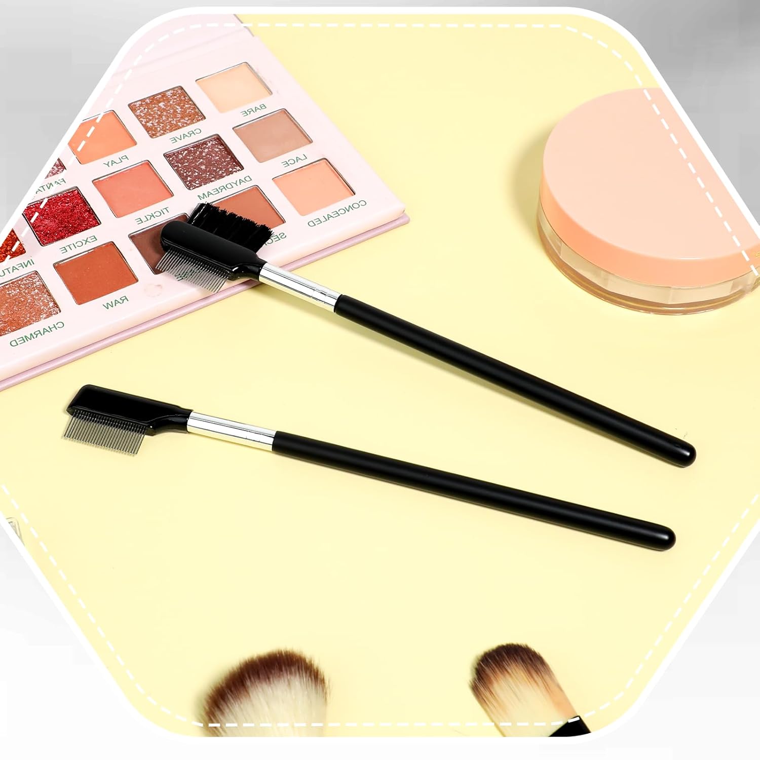2 Packs Metal Eyelash Combs, Eyebrow Brush Comb Eyelash Separator Tool Eyebrow Eyelashes Brush Makeup Tools for Eyelashes Extension Mascara Metal