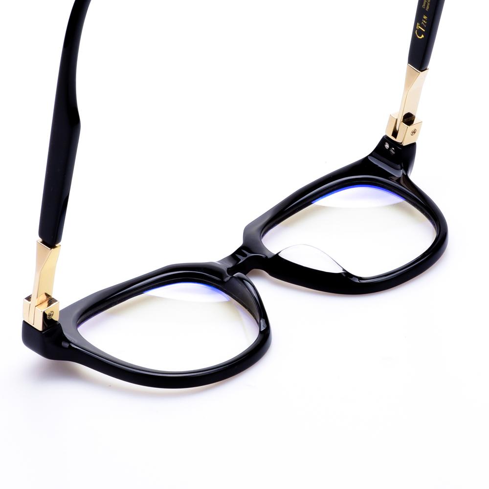 Alloaiweeo [Alo:Ctzen] Ci7602A C1 Broad Semi-Oversized Black Horn-Rimmed Glasses