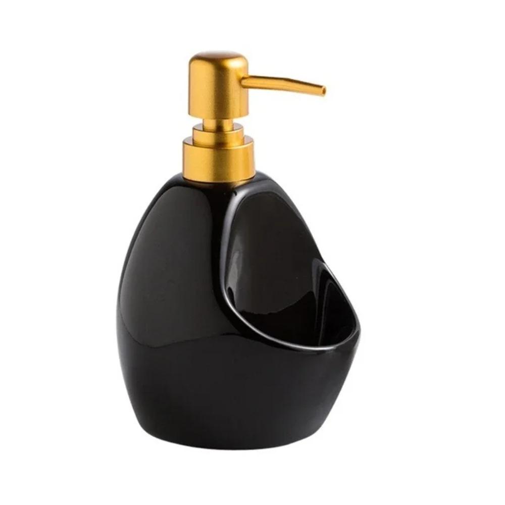 

480ml Capacity Ceramic Lotion Bottle Press Pump Liquid Soap Container Household Use чёрный