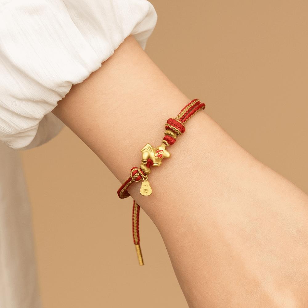 Year of The Horse Zodiac Horse Bracelet Hand-woven Chinese Red Handrope Decoration