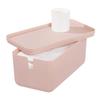 Stackable Toilet Paper Storage Bin with Lid Non-Skid Feet Slim Design Modular Organizer Bathroom Cleaning Wipes Holder Durable