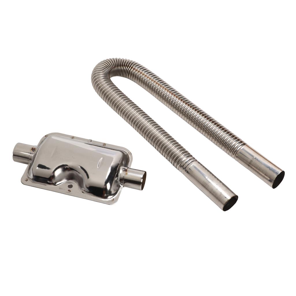 Parking Air Heater Exhaust Pipe with Muffler Stainless Steel Fuel Tank Diesel Gas Vent Hose 2.5cm Inner Diameter 60cm