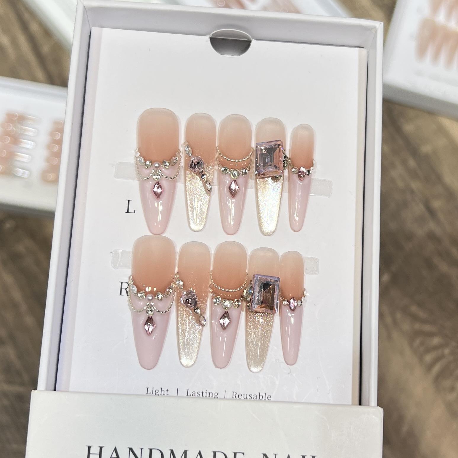 

Шторка из бусин Молочный Ношение брони Ручная работа Высококлассный Ледяной Прозрачный Обнаженный Французский Нейл-арт Битый Бриллиант Розовый Квадратный Бриллиант Броня Large L