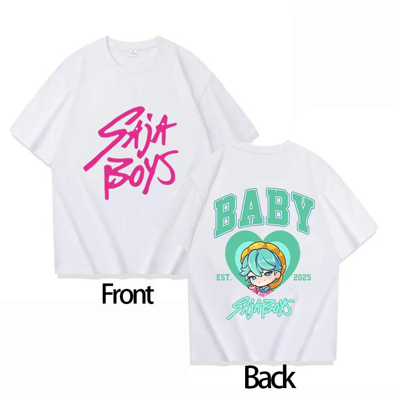 Boys Girls T-shirt Hot KPOP Demon Hunter Tiger Derpy Parent-child Cotton Round Neck Girls Short-sleeved Comfortable Adult Top
