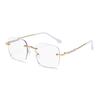 [Photosensitive discoloration] Ultra-light frameless trimmed glasses women's anti-blue light pure desire finished myopia with degree flat mirror