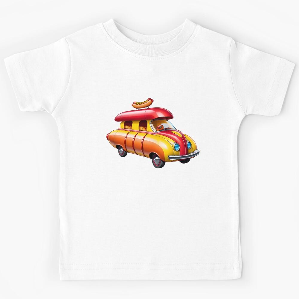 Funny Concept Cartoon Hotdog Car Kids T-Shirt 100