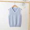 4-15 Years School Kids Knitted Vest Preppy Style Casual All-match Outerwear Waistcoats for Girls Spring Autumn Children Sweater