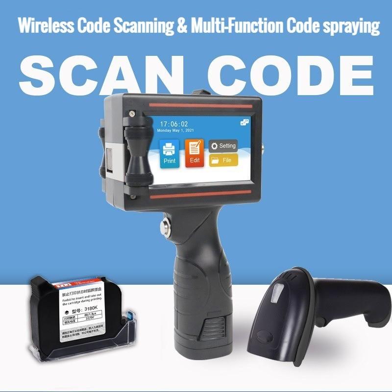 Portable Handheld Inkjet Printer Automatic Small Packaging Batch Production Date Logo Coding Label Machine