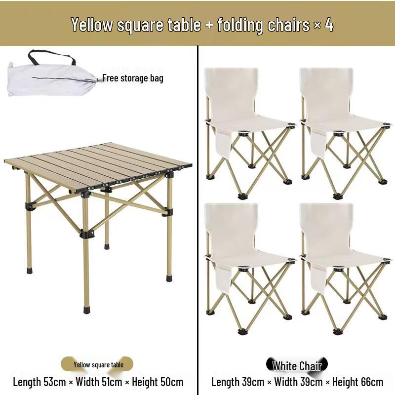 OIMG Outdoor Portable Folding Picnic Table and Chair Set