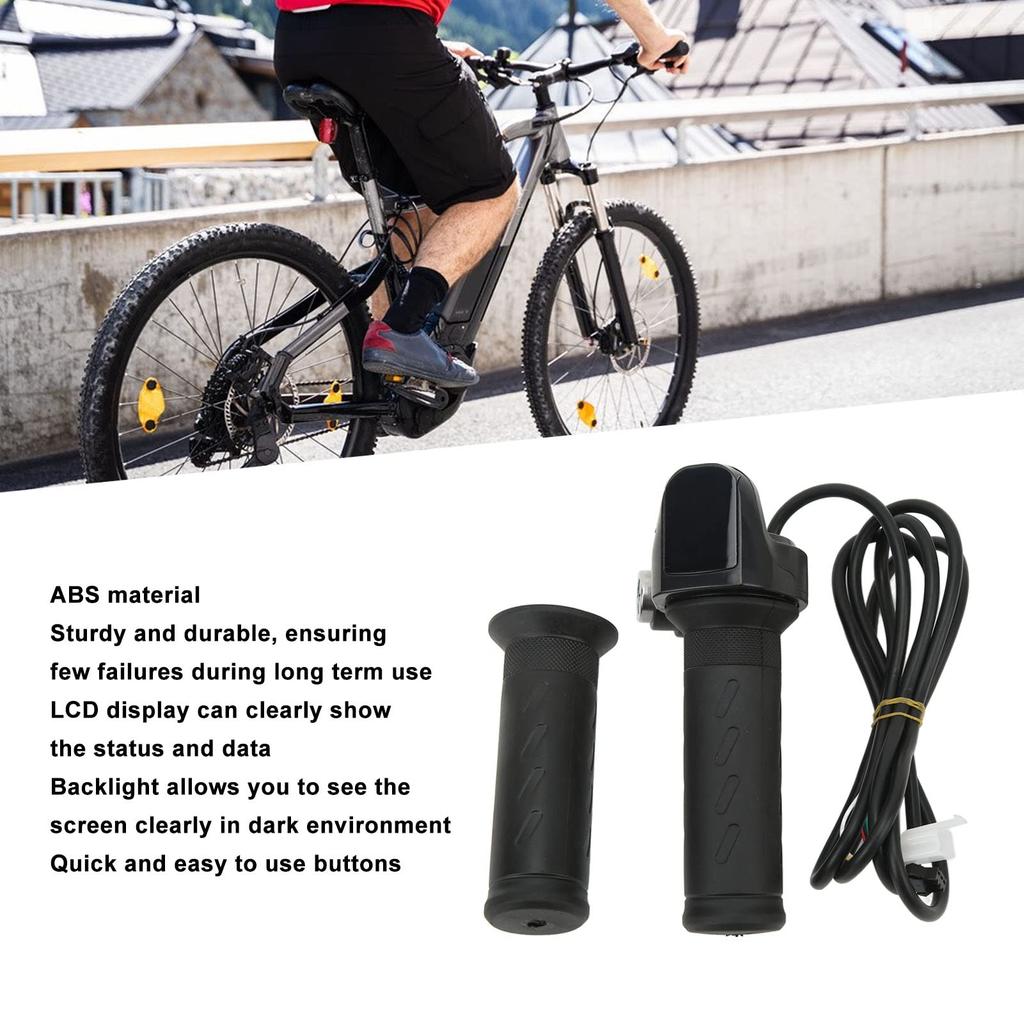 LCD Panel Throttle Grip, Button Operated High Precision Heavy Duty Electric Scooter Twist Throttle Grip Easy Installation (36V)