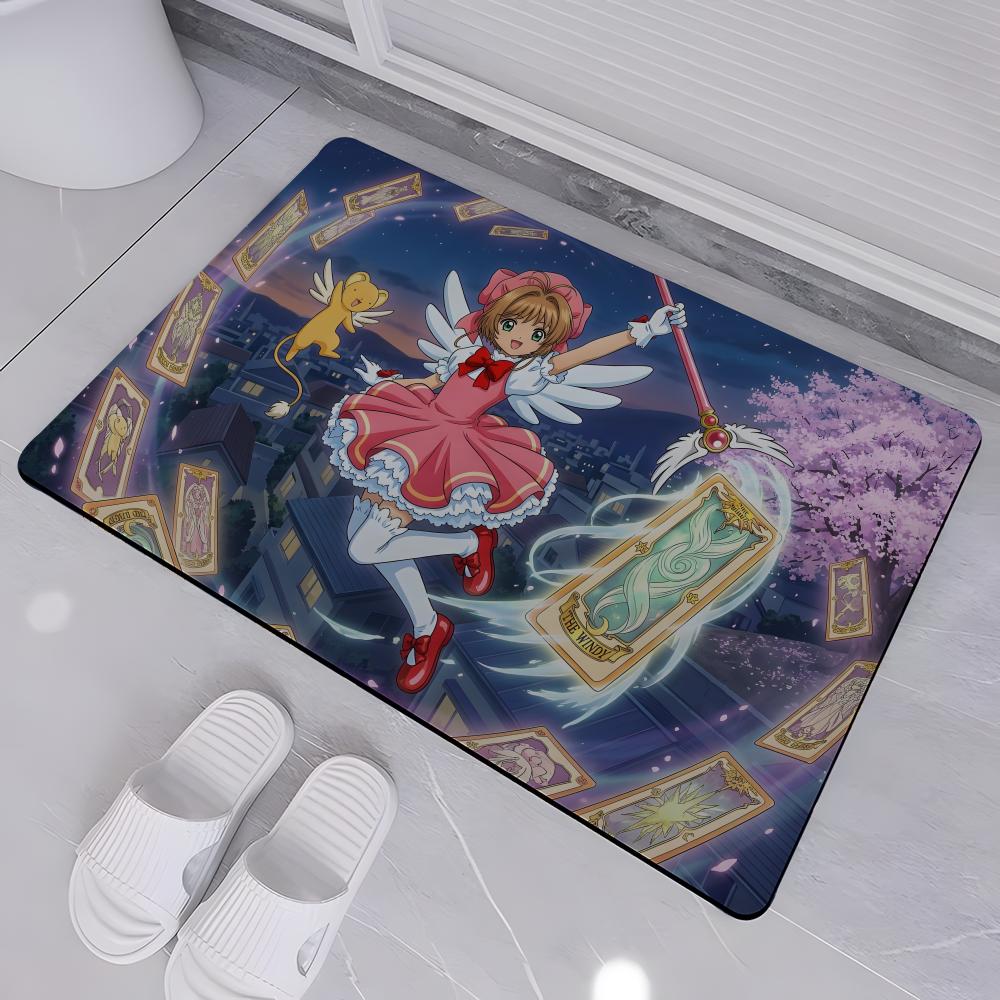 ANIME C-Cardcaptor Sakura Floor Mat Absorbent Floor Mat Non-Slip Entrance Rug for Bathrooms Restrooms and Toilets