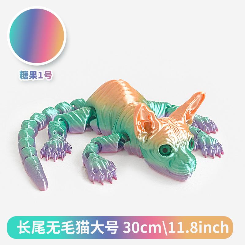 3D Printed Sphynx Cat Figurine Cute Hairless Cat Sculpture Modern Home Decoration Ornaments Creative Gifts For Cat Lovers Toy