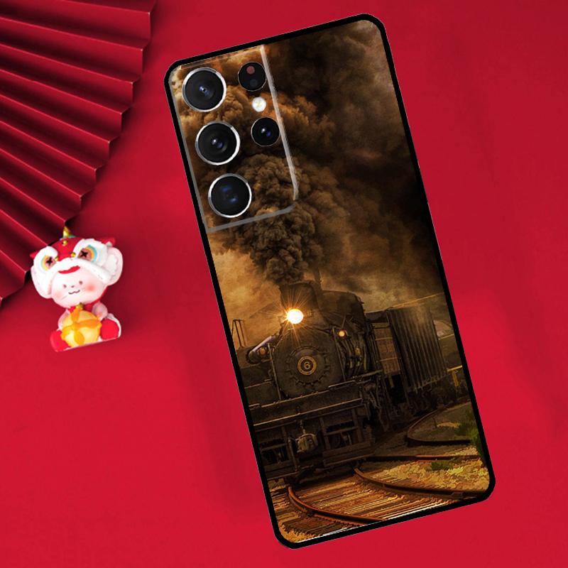 Train Steam Engine Case For Samsung Galaxy S24 S26 Ultra S21 S22 S20 S23 S25 Ultra Plus S10 S25 FE Cover Funda