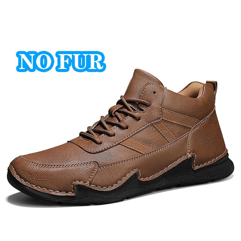 Fashion Retro Style Men Biker Boots Fashion Motorcycle Boots British Style Mens Casual High Top Shoes Leather Warm Plush Fur Ankle Botas