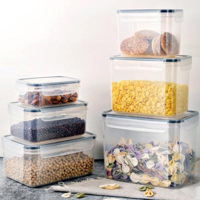 3-teilige transparente Aufbewahrungsbox für Lebensmittel mit luftdichtem Deckel, großes Fassungsvermögen, multifunktionaler Küchenkühlschrank, Trockenwaren, Nüsse, Snacks, Getreide, Getreide, Gewürze