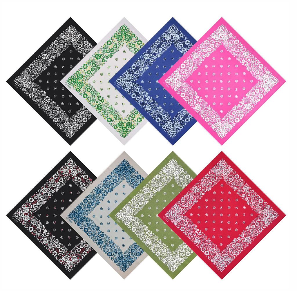 Multiuse Flower Pattern Headscarf for Street Dance Digital Print Head Covering Outdoor Activity Cycling Hiking Headscarf