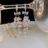 Bow Ear Buckle Temperament Fringe Earrings For Women Niche Design Sense Long Earrings