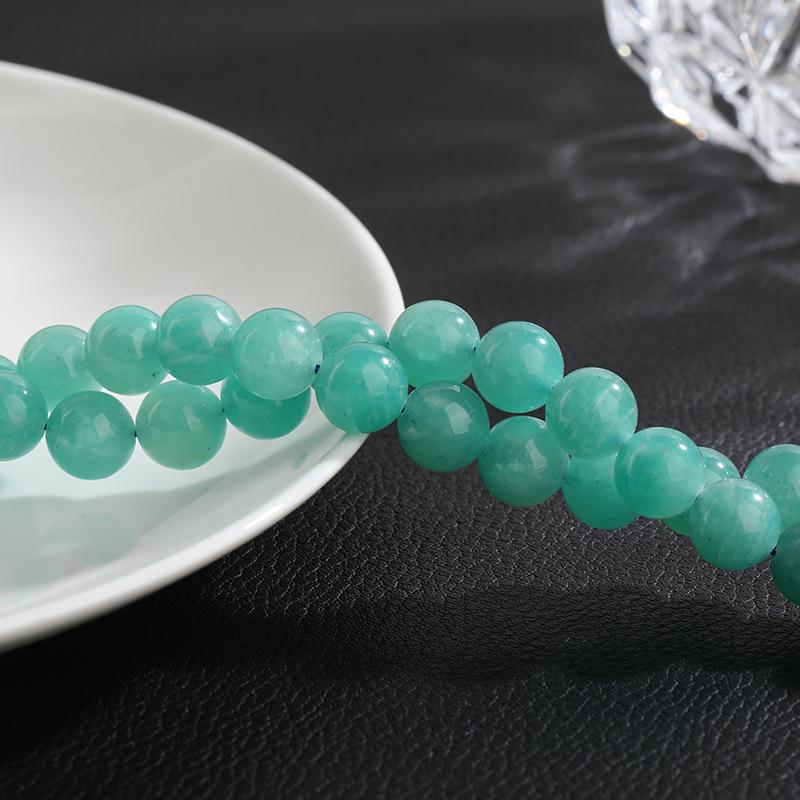 Braccialetto con Perle Rotonde in Giada He Tian Naturale Accessorio per Gioielli Fai da Te
