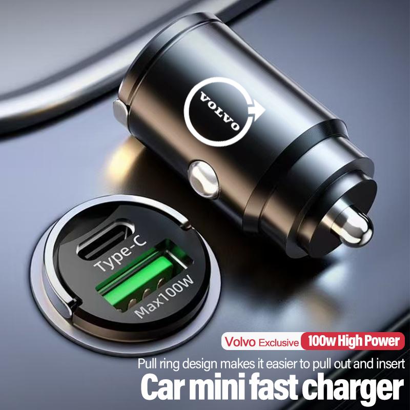Car Charger For Volvo V60 V40 XC90 S60 C30 XC60 V70 S90 Olestar AWD Rdesign USB Type-C Phone Hidden Fast Charging Convert Plug