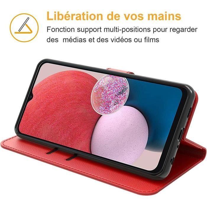 Case for Samsung Galaxy A23 5G - BOOLING - Red - Leather Effect - Shockproof - Magnetic Flap