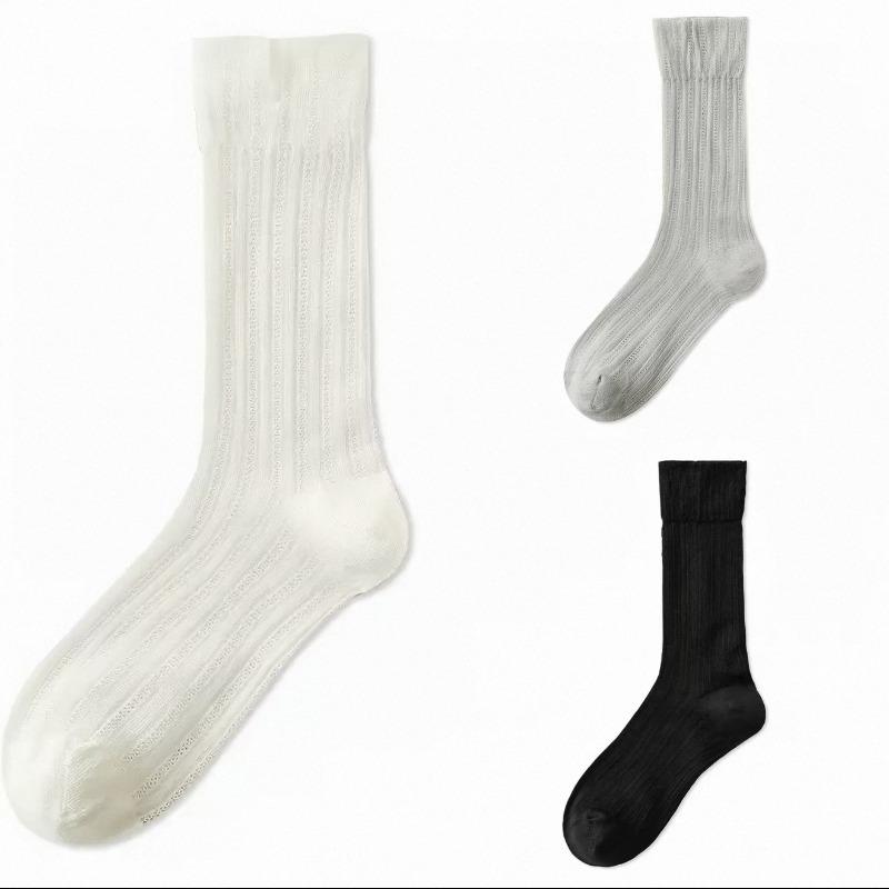 Ballet-style Stockings - Sheer Lace Pile Stockings - Cool-feeling Mid-calf Socks - Summer Lightweight Style - Icy Socks