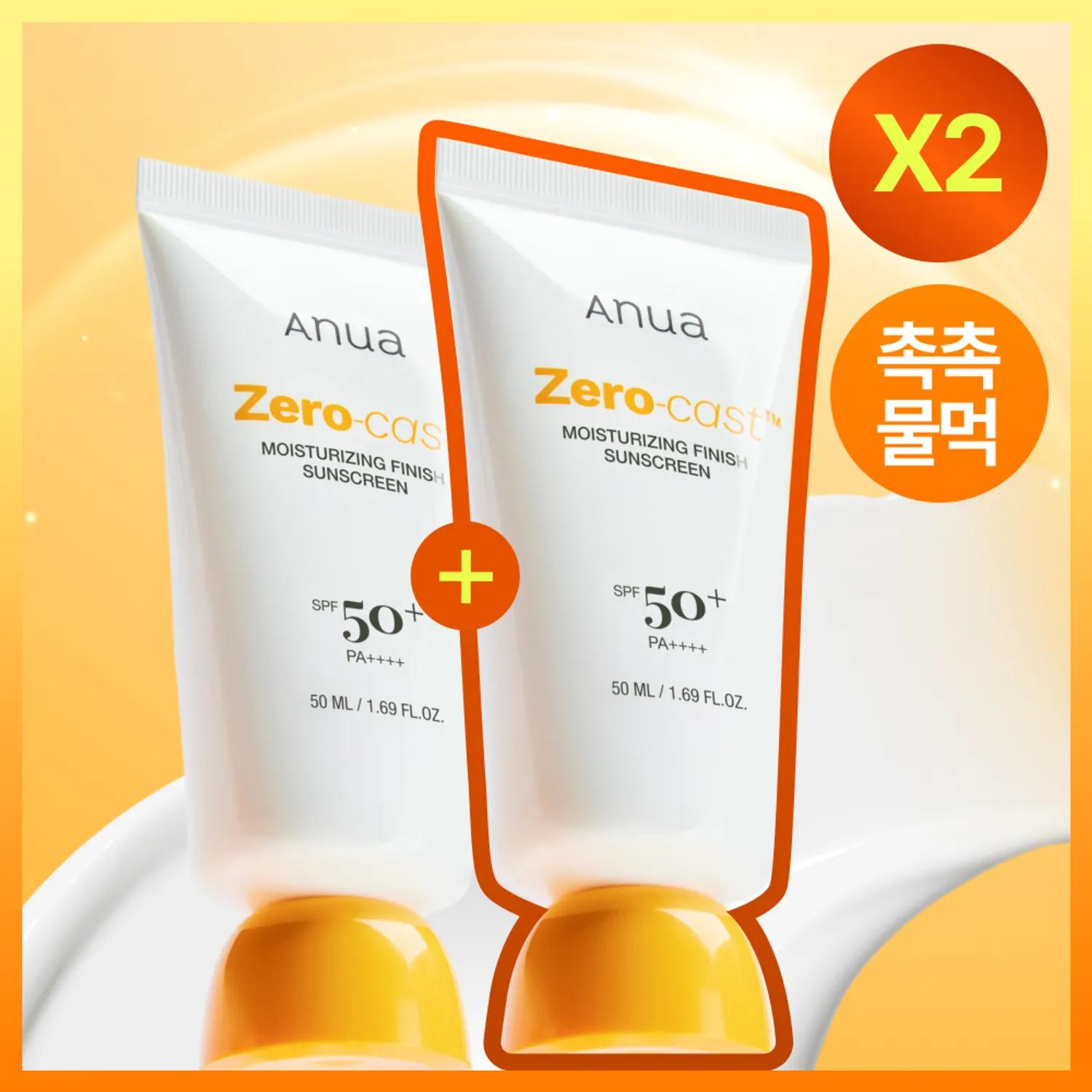 Anua Zero-Cast Moisturizing Finish Sunscreen 50ml Double Pack Finish Sunscreen 50ml