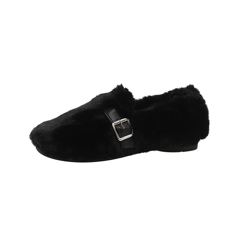 Mao Mao Shoes Women's Winter Flat-bottomed New Lazy Shoes Cotton Shoes Warm Doudou Women's Shoes