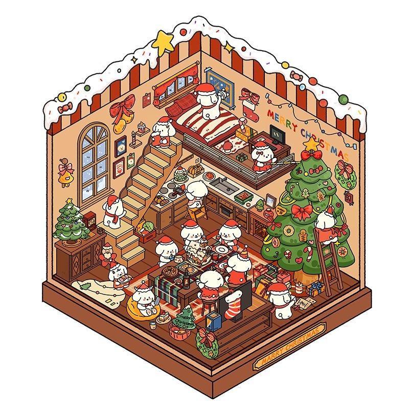 Cartoon Miniature Scene 3D Stickers Retro DIY PET Landscape Stickers Decompression Korean Stationery Scrapbooking Posters