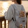 Pet Outdoor Backpack Mesh Breathable Exposed Cat and Dog Chest Bag Portable Pet Travel Backpack for All Seasons Outdoor Backpack