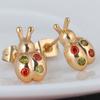 Women Lovely Cartoon Ladybug Earring Exquisite Zircon Ear Studs
