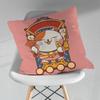Cute Cartoon Lucky Cat Throw Pillow Case Living Room Sofa Cushion Cover For Home Bedroom Decoration Protector