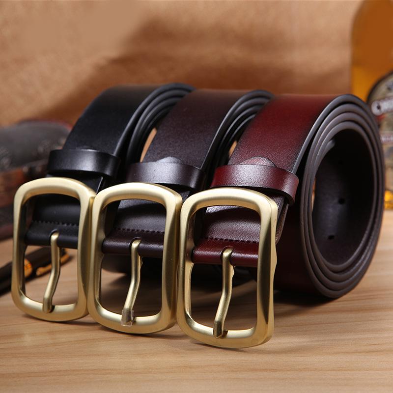 Men's Genuine Full Grain Leather Casual Antique Waist Belt