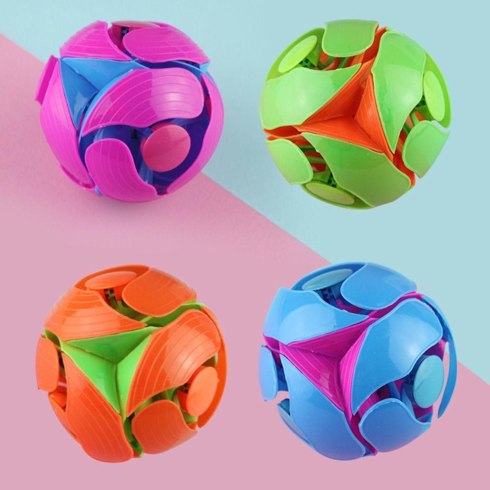 Interactive Hand Thrown Ball Toy Plastics Dual Color Telescopic Ball  Birthday Gift