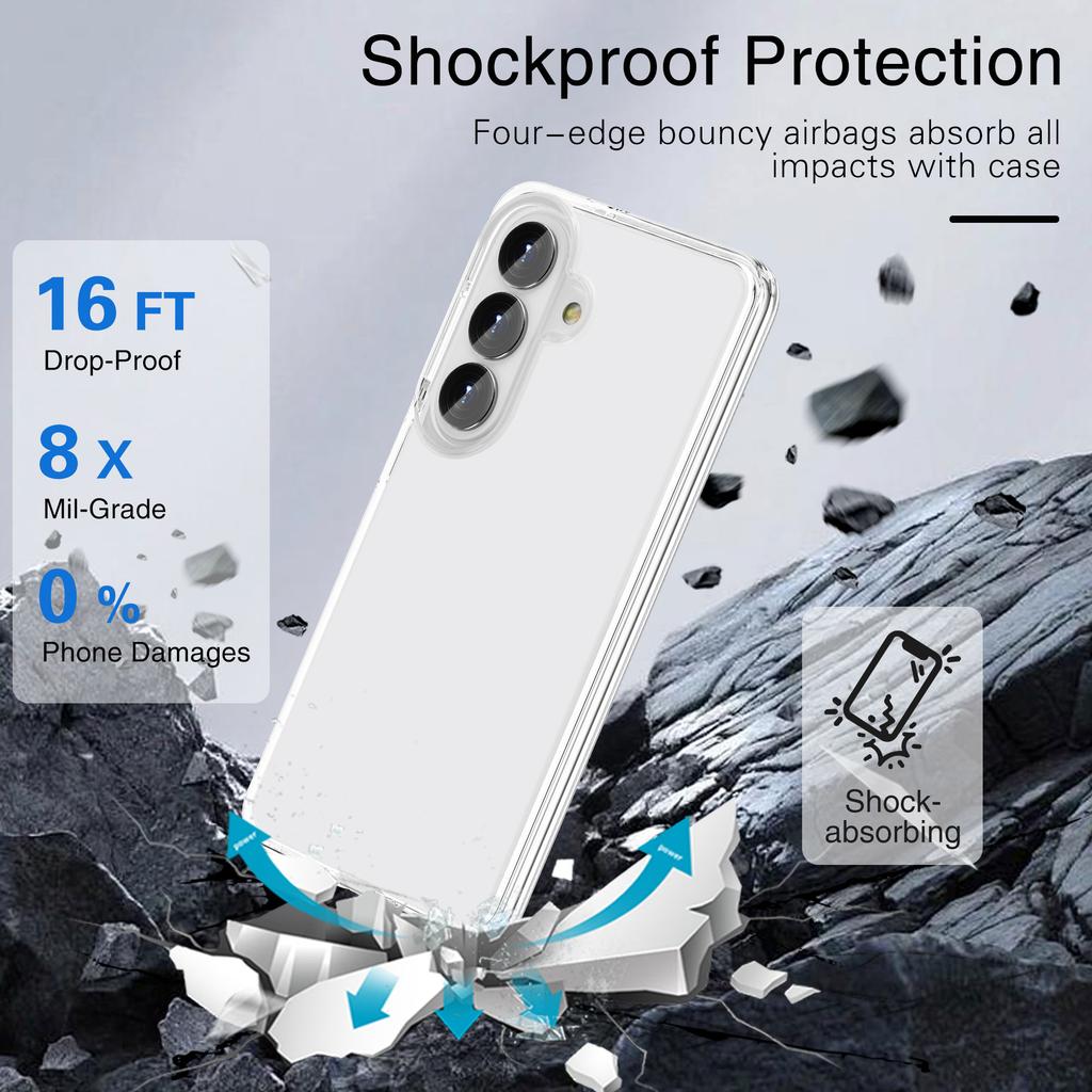 For Samsung Galaxy S26+ Case PC + TPU Shockproof Clear Phone Cover