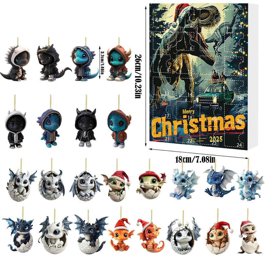 

Christmas Advent Calendar Blind Box With Acrylic Dragon Baby Figurines For Festive Celebrations Style S