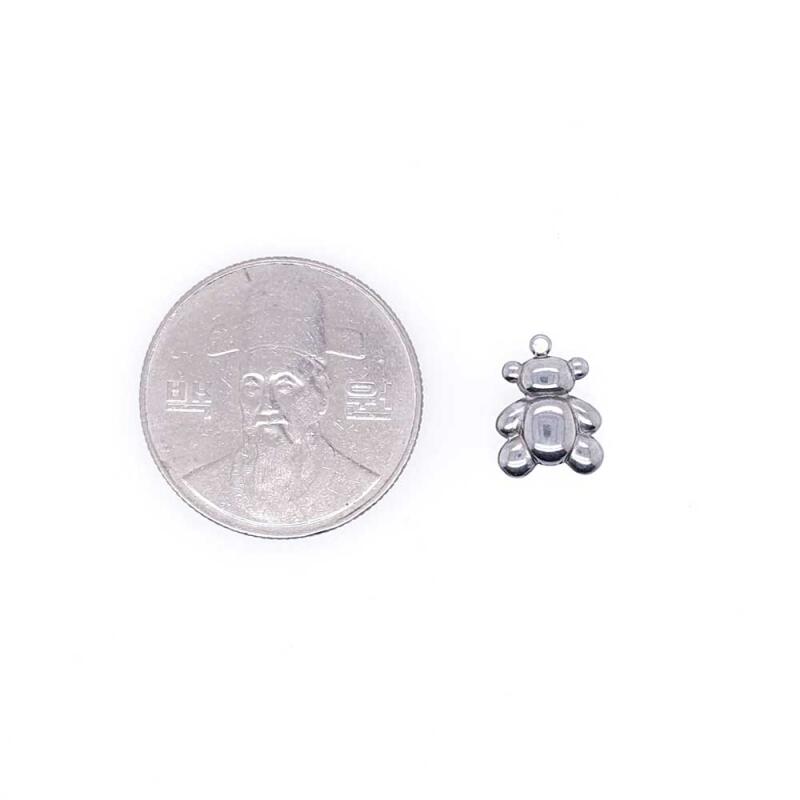 Surgical steel mini bear pendant accessory