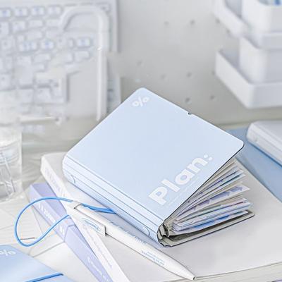 Practical 44 Sheets Mini Pocket Notebook Mini Waterproof Cover Portable Handbook White Blue Cute Diary Book Office