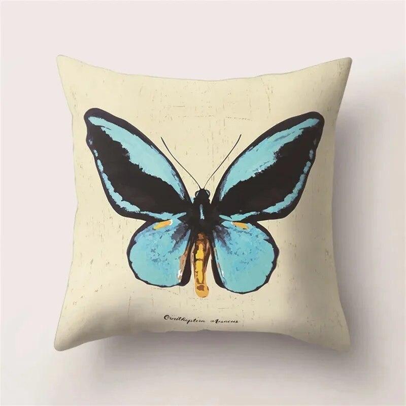 Simple Colorful Butterfly Print Pattern Luxury Home Decoration Pillowcase Living Room Sofa Car Cushion Cover