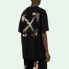 Off-White SS21 Oil Painting Arrows Print Short Sleeve T-Shirt Unisex Tops Black OMAA038F20FAB0021001