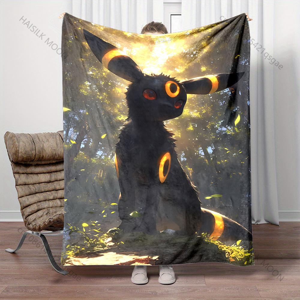 Multiple Sizes Pokemon Umbreon Printed Warm Soft Flannel Material Suitable for All Seasons Deluxe Gifts for Adults and Children