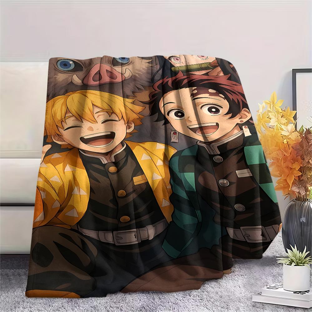 Demon Slayer Print Flannel Blanket,High Quality Comfortable for All Seasons,Home Decor,Warmth and Comfort,Perfect for Christmas Gifts