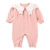 Reegoo Peter Baby Romper Cute Long Size 73 Perfect for Outings and Newborns Girl's Coverall, Open-Front Sleeves, Pink, (6-9 Months),