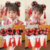 Blumen Schleife Perücke Zopf Haarband Rot Antiker Stil Scrunchies Kinder Hanfu Haarring Baby