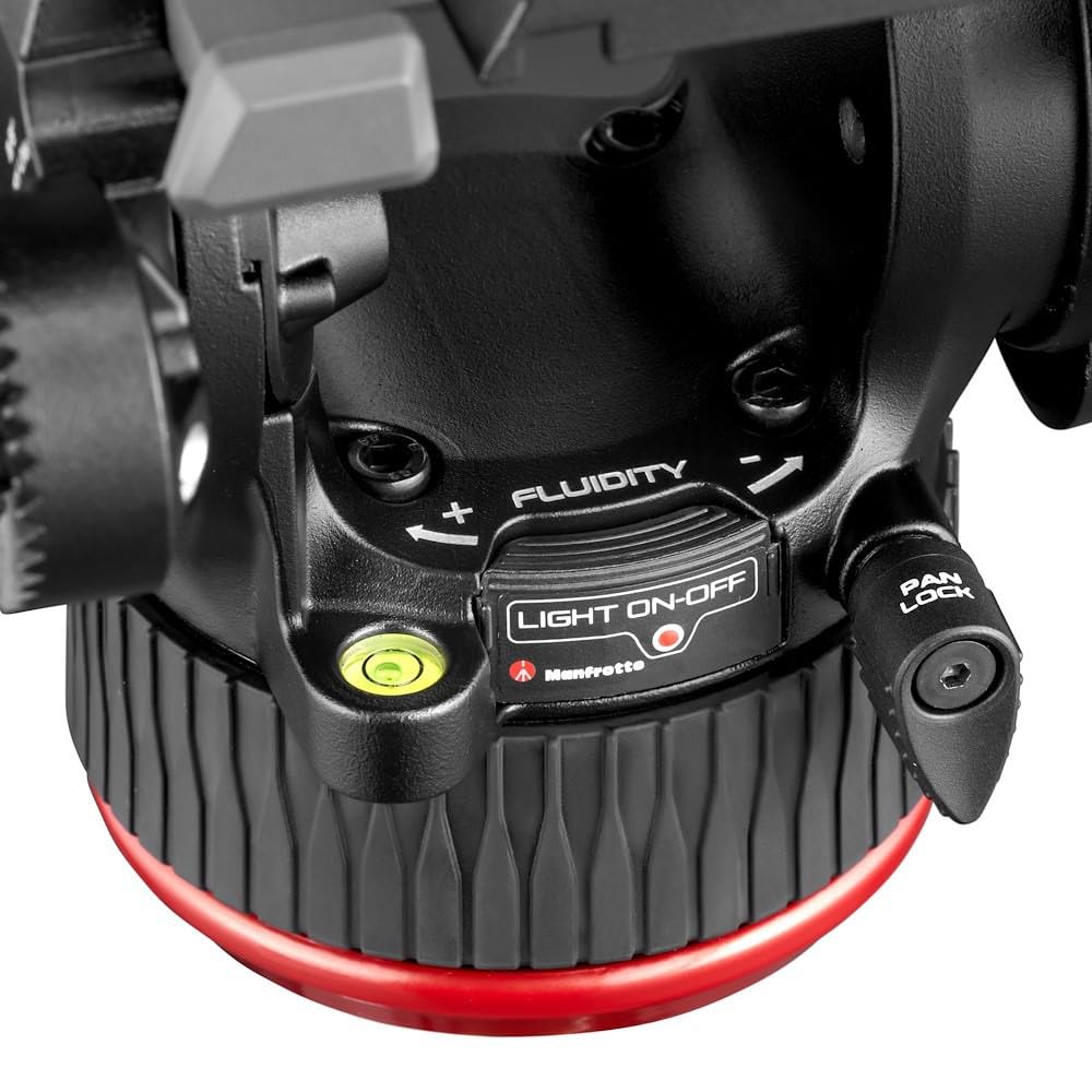 Manfrotto 504X Fluid Video Head with Sliding Quick Release Spirit Brake 12kg Load Capacity Plate, Level, System, 4-Stage Counterbalance, (MVH504XAH)