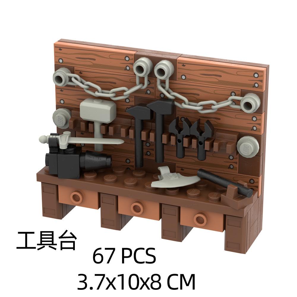 Lion Fortress Castle Modular Wall Tower Corner Medieval Military Soldier Figure Scene Ornament